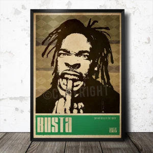 Póster de arte hip hop Busta rimas música rap NWA Dr. Dre Wu Tang Clan - Imagen 1 de 1