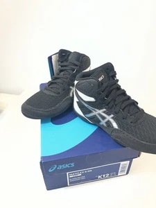 ASICS Youth Kids Boys Matflex 6 GS Wrestling Shoes Black White SIZE K 12. NEW - Picture 1 of 8