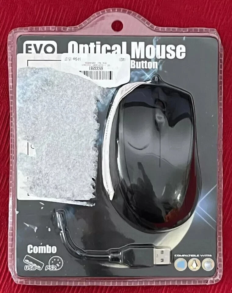 EVO Labs Optical Mouse 800dpi 3 Button USB PS/2. - Image 1 of 1