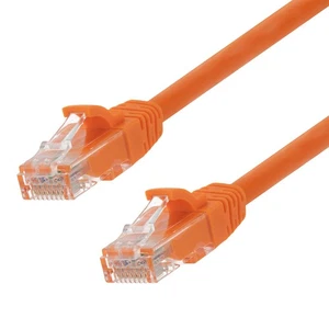 Ethernet Patch Cable CAT6A, UTP, 24AWG, 3 Ft, 10 pack, Orange - Picture 1 of 4