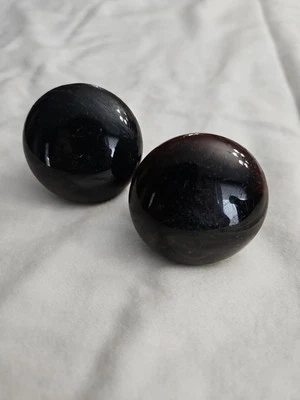 Lot Of 2 Antique Brown Swirl Bennington Porcelain Cabinet Drawer Furniture Knobs - Image 1 of 4