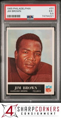 1965 PHILADELPHIA #31 JIM BROWN BROWNS HOF POP 6 PSA 5.5 - Image 1 of 4