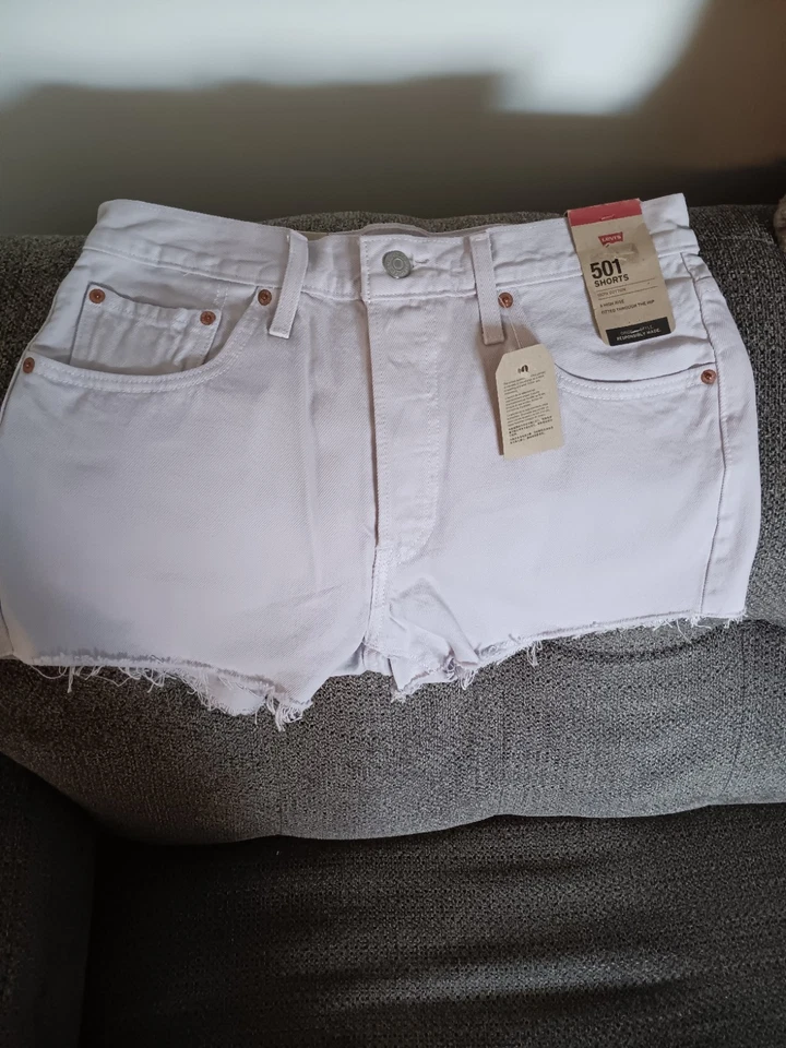 Levi's 30 Junior Purple 501 High Rise Raw Hem Shorts #1808D