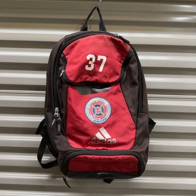 Adidas Chicago Fire Juniors Backpack Red Black Soccer Embroidered Hydroshield - Image 1 of 4