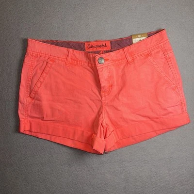 Aeropostale woman’s size 8 Neon Orange Midi Twill Short cuffed 3.5 inseam NWT  - Image 1 of 4