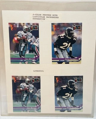 Comodín Stat Smashers Deon Sanders & Dan Marino Prod.  Tarjetas proto de muestra raras Foto 1 de 2