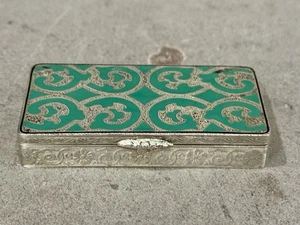 ¿Antigua caja de tabaco esmaltada? Marcadores de plata de ley, esmalte tiene algunas astillas - Imagen 1 de 18