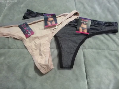 2 pares de bragas tanga "Sport" gris oscuro y rosa Maidenform MSPTHG *NUEVAS* 2X 9 Foto 1 de 2