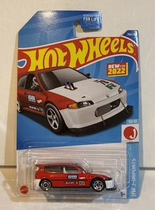 Coche fundido a presión Hot Wheels HONDA CIVIC CUSTOM rojo blanco NUEVO 2021 SERIE HW IMPORTS - Imagen 1 de 4