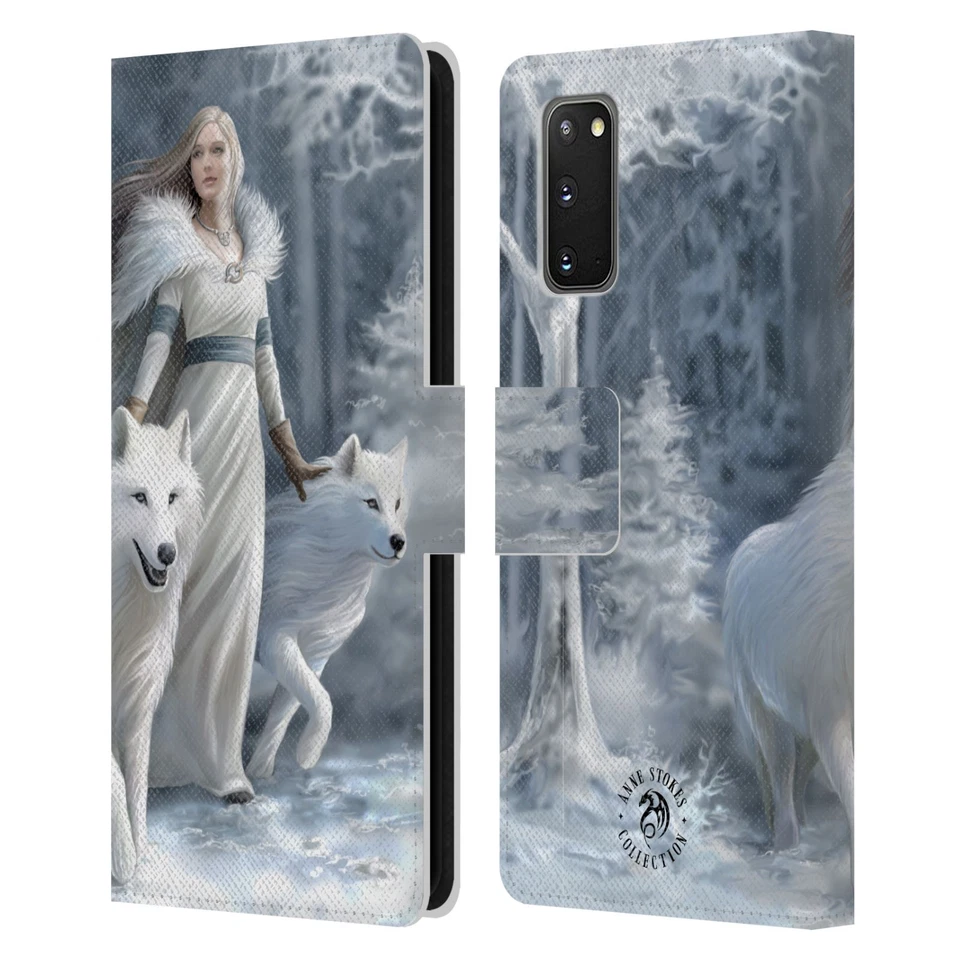 FUNDA BILLETERA LIBRO CUERO LOBOS ANNE STOKES OFICIAL PARA TELÉFONOS SAMSUNG 1 Foto 1 de 4