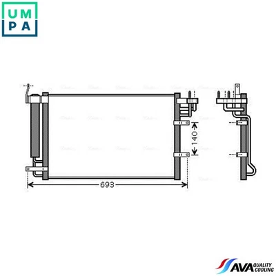 CONDENSER AIR CONDITIONING KA5093D FOR KIA SPECTRA5/Hatchback CERATO 1.5L 4cyl - Image 1 of 4