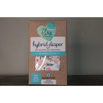 Pampers Pure Protect Hybrid Diaper Reusable Cloth Diaper Cover 0-30 Month Floral - Image 1 of 4