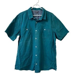 Toad & Co Herren Gr. Large Blau 100% Bio Baumwolle Kurzarm Button Down Hemd - Bild 1 von 4