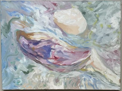 Original abstrakte Komposition, Ölgemälde, Expressionismus, 80,0 x 60,0 cm. - Bild 1 von 4