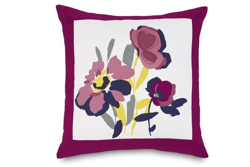 DKNY "WATERCOLOR FIELD" EUROPEAN SHAMS - FUCHSIA S/2 - Image 1 of 1