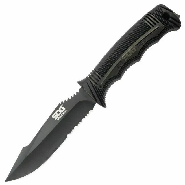 SOG 4.9" SEAL Strike Stainless Steel Fixed Blade - Black - SS1003-CP
