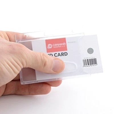 CKB LTD Clear ENCLOSED RIGID With EJECTION SLOT ID Card Badge Pass Holders HORIZONTAL UK