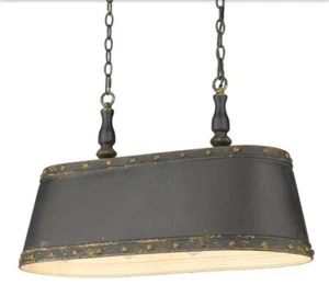 Golden Lighting Hemlock 4-Light Antique Black Iron Linear Pendant - Picture 1 of 7