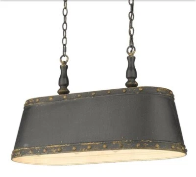 Golden Lighting Hemlock 4-Light Antique Black Iron Linear Pendant - Image 1 of 4