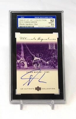 SHAWN MARION 2000 UPPER DECK ULTIMATE COLLECTION SIGNATURES 75 AUTO SGC 8.5 - Image 1 of 2