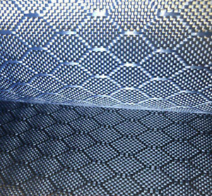 3K 240gsm Blue+Black Aramid Carbon Fiber mixed Fabric Hexagonal Jacquard Weave