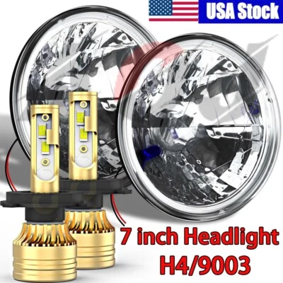 White 7inch LED Headlights Hi/Lo Sealed Beam For Porsche 911 912 914 924 928 944 - Изображение 1 из 4