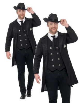 Disfraz de Sheriff Curvas Adultos Hombres Talla Grande Salvaje Oeste Rodeo Vaquero Vestido Elegante Foto 1 de 2