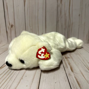 Ty Beanie Buddies Chilly Polar Bear Plush Laying Down With Ear Tag 12 Inch - Picture 1 of 11