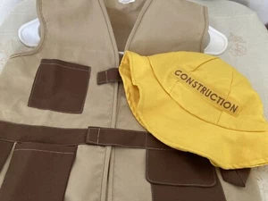 Kids Construction Costume Vest And Hat Size 4 - 6. - Picture 1 of 3