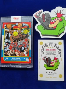 🌟 Ermsy MJ 1986 Parodia ART Card Michael Jordan Chicago Bulls /123 - Foto 1 di 3