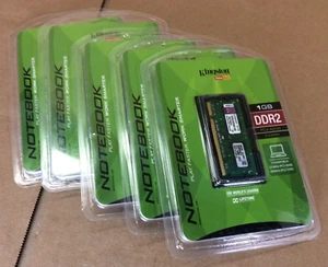 5 LOT ~NEW Kingston LAPTOP 1GB PC2-4200 533MHz DDR2 KVR533D2/1GR ~FACTORY SEALED - Picture 1 of 4