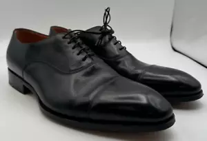 Santoni Leather Oxford Dress Shoes Cap Toe Black Size 9.5 UK, 10.5 US - Picture 1 of 11