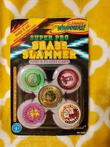Pogs, Slammer Whammers, Super Pro, Minted Brass Slammers, Four Flash Caps - Picture 1 of 6