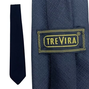 Cravatta Skinny Nera TREVIRA Vintage Anni '60 Necktie Mod - Picture 1 of 5
