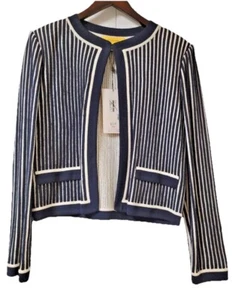 NEU MIT ETIKETT SCHÖNE ST JOHN STRICKS gestreifte Jacke Größe S - Bild 1 von 3