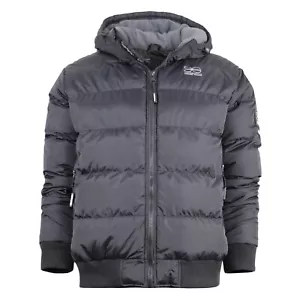 Crosshatch Herren Winter wattiert warm Kapuze Mantel Puffer Jacke Fleece gefüttert Schule - Bild 1 von 4