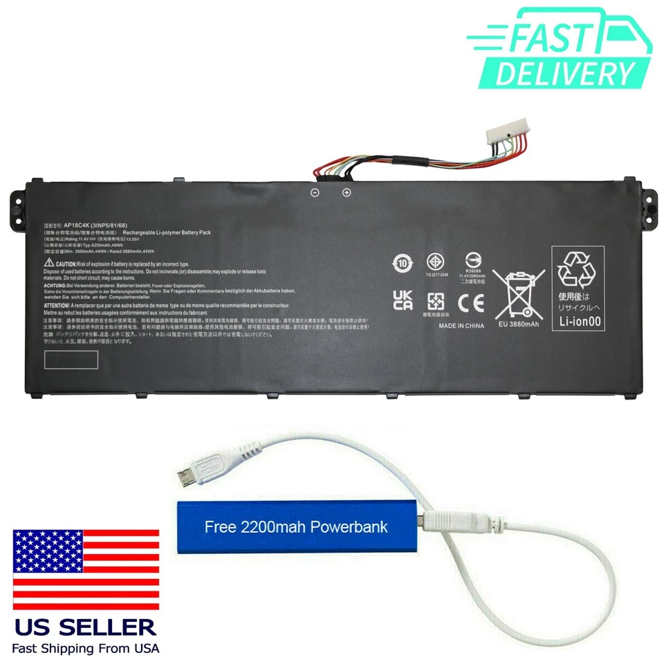 BATERÍA DE REPUESTO AP18C4K KT.00304.012 PARA ACER ASPIRE A514-52 A515-43 A515-54 Foto 1 de 1