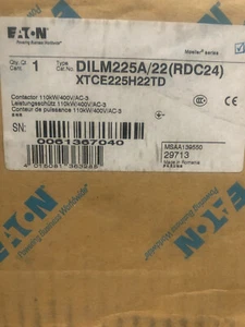 Eaton DILM225A/22(RDC24) "Nuevo" 380V 400V 2 NO, 2 NC 110kW RDC: 24-27Vdc - Imagen 1 de 7