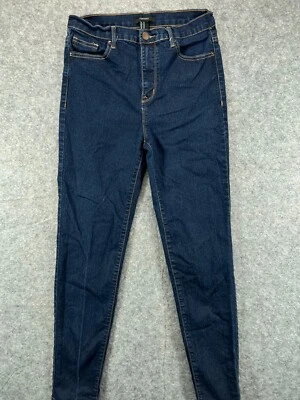 Pantalones de mezclilla Forever 21 para mujer 30 azules ajustados lavado oscuro tiro alto 28x26,5 Foto 1 de 4