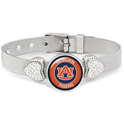 Auburn Tigers Womens Adjust Silver Bracelet Jewelry Gift D26 Cover