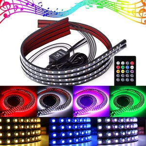 Multi Color 48 & 36 "4x Tiras flexibles LED Underglow Kit Underbody Glow Light - Imagen 1 de 10