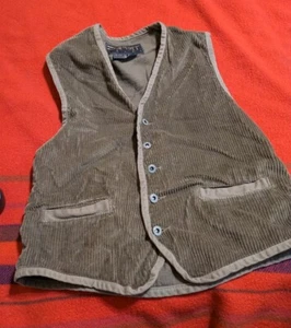 Vintage Esprit Jeans Olive Green Corduroy Vest Woman's Size Small USA - Picture 1 of 7