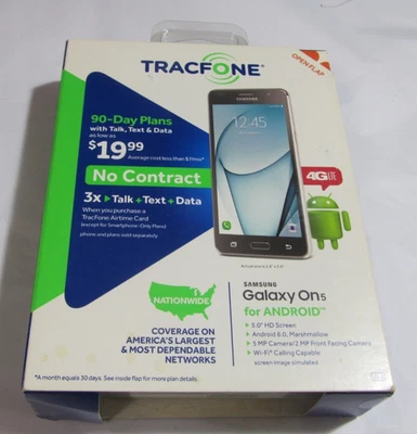 TracFone Samsung Galaxy On5 Smartphone Cell Phone Touchscreen 4G LTE NEW - Image 1 of 3
