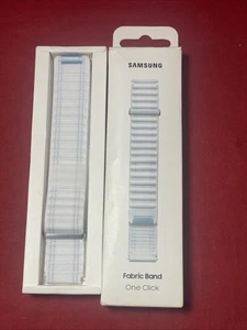 Bracelet en tissu véritable pour montre Samsung Galaxy Watch, en un clic, M/L, bleu blanc 4 5 6 7 - Photo 1/2