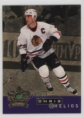 1995-96 Parkhurst International Crown Collection Series 2 Gold Chris Chelios HOF - Image 1 of 2