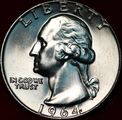 Uncirculated 1964-D Denver Mint Silver Washington Quarter - Image 1 of 2
