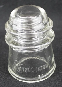 Whitall Tatum 37 No 2 Clear Glass Toll Line Insulator F-Skirt Made In U.S.A 40 - Picture 1 of 7