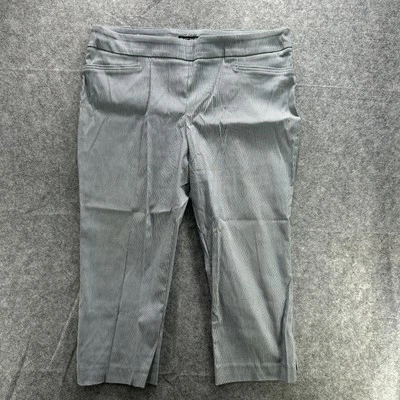 Hilary Radley Pants Womens 2XL Gray Pinstripe Stretch Pull On Work Quiet Luxury - Image 1 of 4