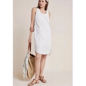 Cloth & Stone Anthropologie Striped Tie Back Dress Sz Small Ivory/Cream Cotton - Picture 1 of 8