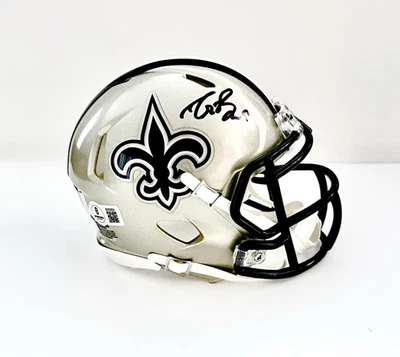 Drew Brees Signed New Orleans Saints SPEED Mini Helmet – Authenticated Beckett - Image 1 of 4